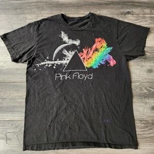 PINK FLOYD T Shirt Mens L Liquid Blue Rock Band Shirt Black Short Sleeve Music